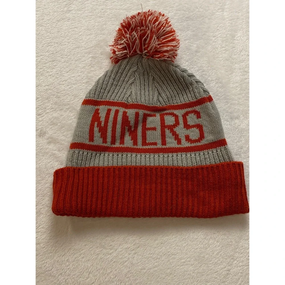 San Francisco 49ers Beanie Hat Mens Idegy‎ Red Grey Niners Pom Knit Cuffed Cap